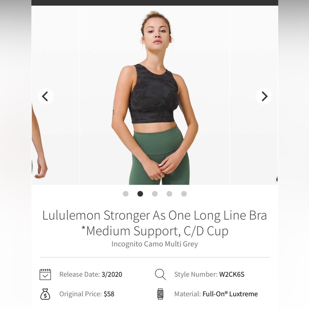 Lululemon Stronger As One Sports Bra in Camo 🖤🩶